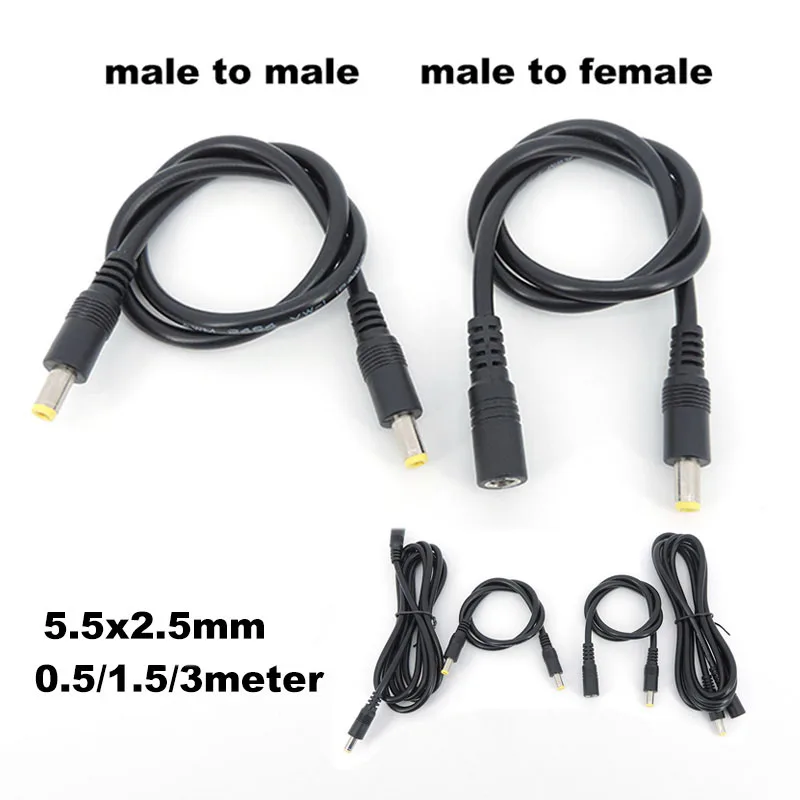 DC ϼ   ġ Ŀ, ͽټ ̺, 18awg ̾ , Ʈ ī޶, 19v, 24v, 5.5x2.5mm, 0.5 m, 3/1 m