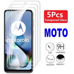 Premium Tempered Glass Screen Protector Film (5 - Pack) - 5Pcs Tempered Glass (For Moto E22i)
