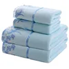 Lace Embroidered Bath Towel Set Microfiber for Adults Colourful Tree Bathroom Face Bath Towels Quick Dry Family Set Large Thick 2
