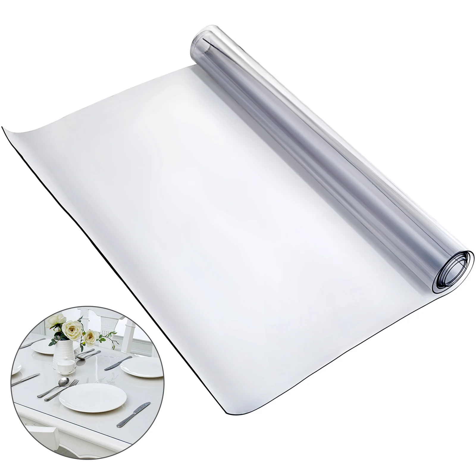 Waterproof PVC Table Cover Protector Clear Tablecloth