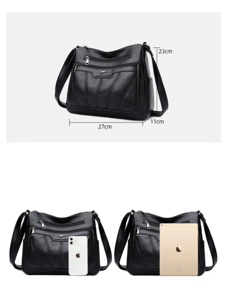 2023 High Quality Soft Leather Women's Brand Handbag Wallet Luxury Designer Large Capacity Women's One Shoulder Crossbody Bag
