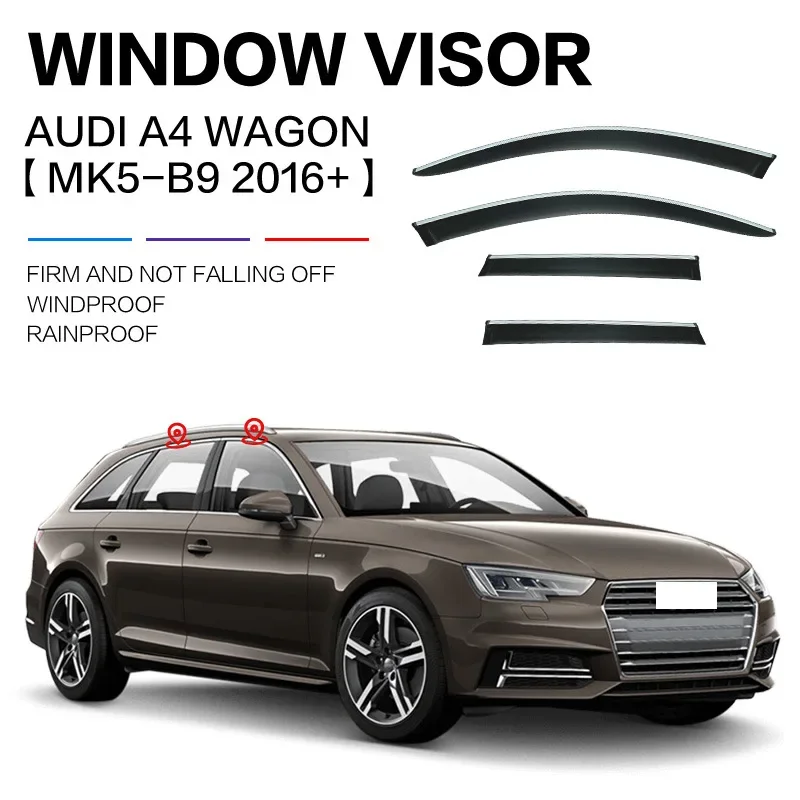 

Козырек для окна Audi A4 B9 Wagon 2016-2023, 4 шт.