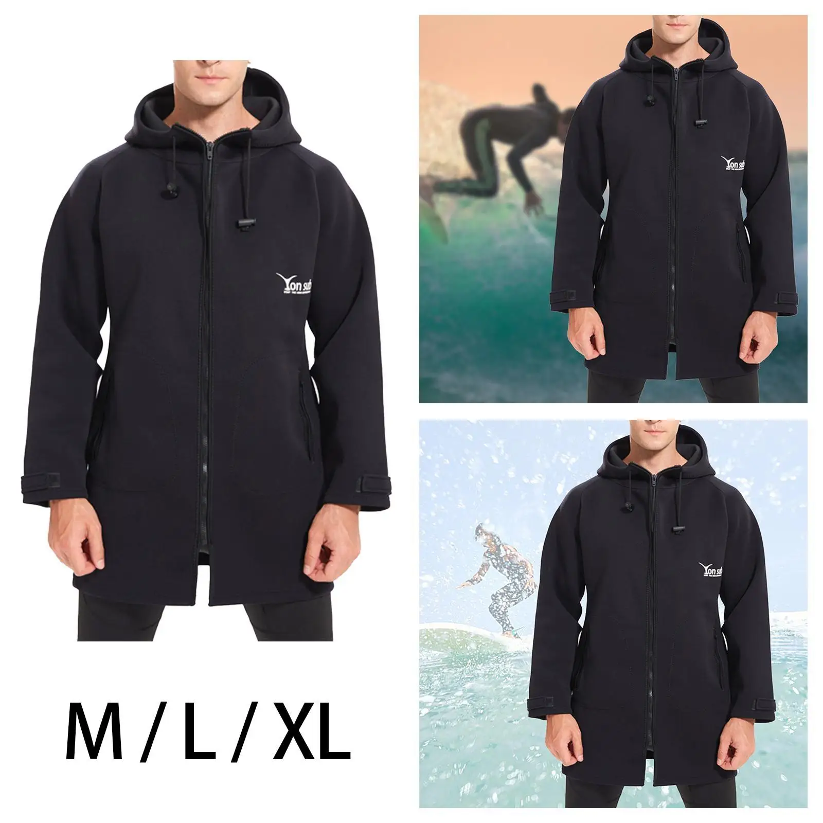 Waterproof Parka Jacket Poncho Change Robe Sun Protection Wetsuit Warm Coat for Camping Water Sports Kayaking Outdoor Activities