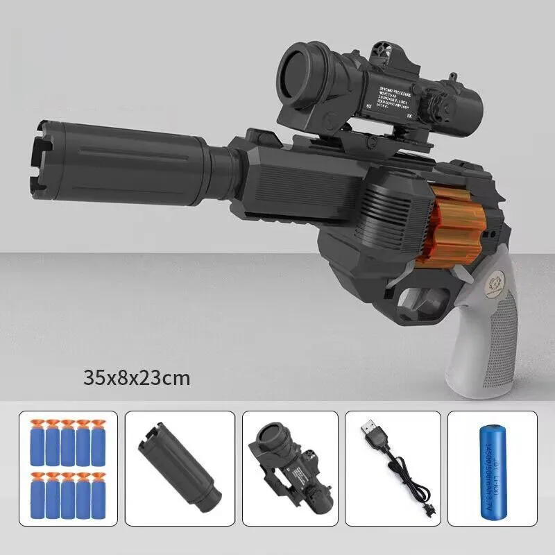 Airsoft Gun Pistol Revolver Toy Gun Electric Air Foam Dart Blaster