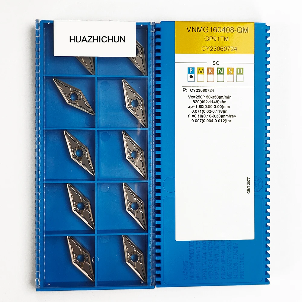 

HUAZHICHUN VNMG160408-QM GP91TM, карбидные вставки, Фрезерный инструмент