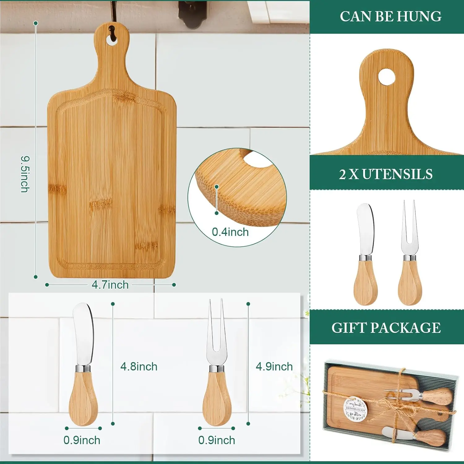 36 Set Bridal Shower Party Favors Wooden Square Cheese Board Gift Set Cheese Board Knives Thank You Tags