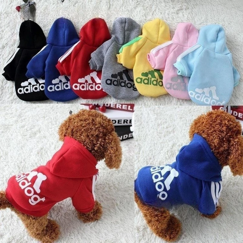 2024 Small Dog Clothes Adidog Coat Hoodies Clothing For Dog Spring Warm Hoodie Apparel Sportswear perros mascotas