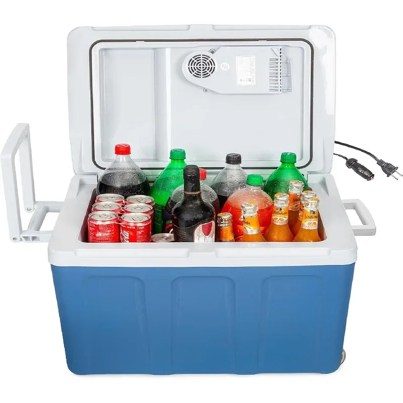 

K-Box Electric Cooler and Warmer with Wheels for Car and Home - 48 Quart (45 Liter) - 6 FT. Extra Long Cables Dual 110V