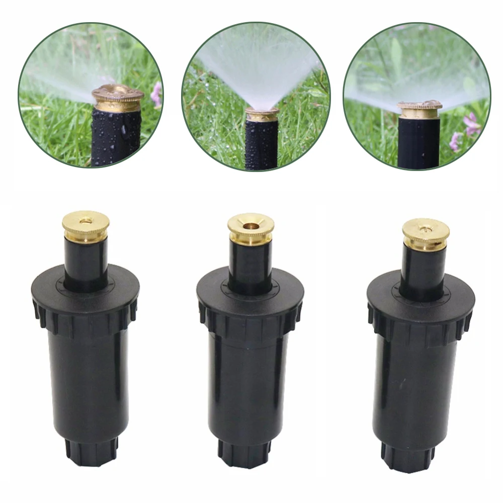 Garden Sprinkler Irrigation Sprinklers Drip Irrigation Sprinklers Garden Irrigation Nozzle Garden Sprayer Nozzles 5Pcs 1/2" Female Thread 90/180/360&deg; Pop Up Sprinkler Football Field Golf Course Grassland Turf Lawn Irrigation Watering Nozzles