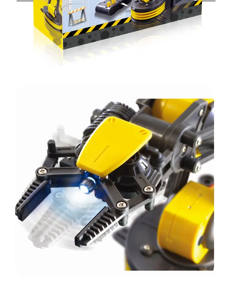 DIY Electric Remote Control Mechanical Arm Manipulator Scientific Experiment Assembling Children Educational RC Toys Montessori