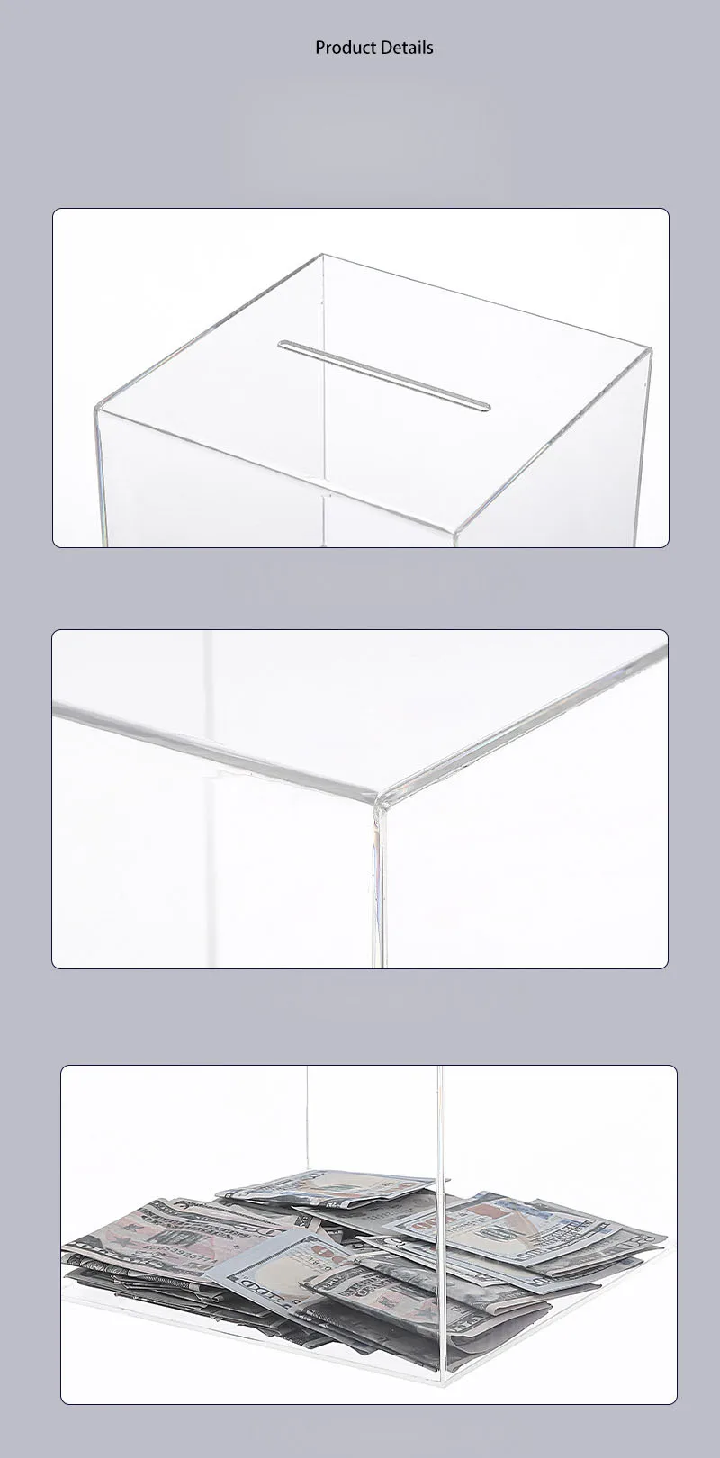Mealheiro transparente em acrílico com grande capacidade_voghion.com
