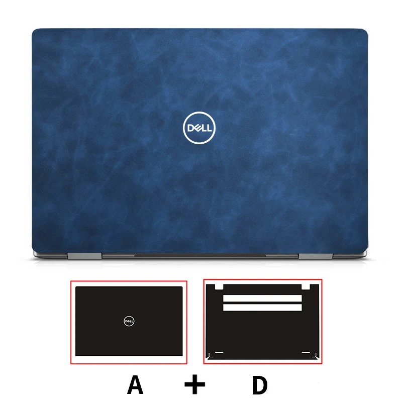 Elegant Leather Full Body Laptop Case with Stylish Sticker Cover