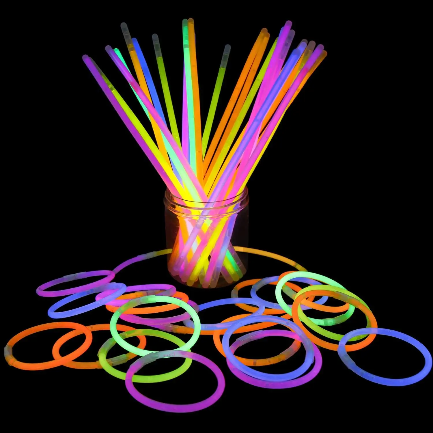 Luminous Colorful Glow Sticks Fluorescence Glowing in The Dark DIY Bracelet Necklace Glowstick For Birthday Wedding Party Decor glow sticks