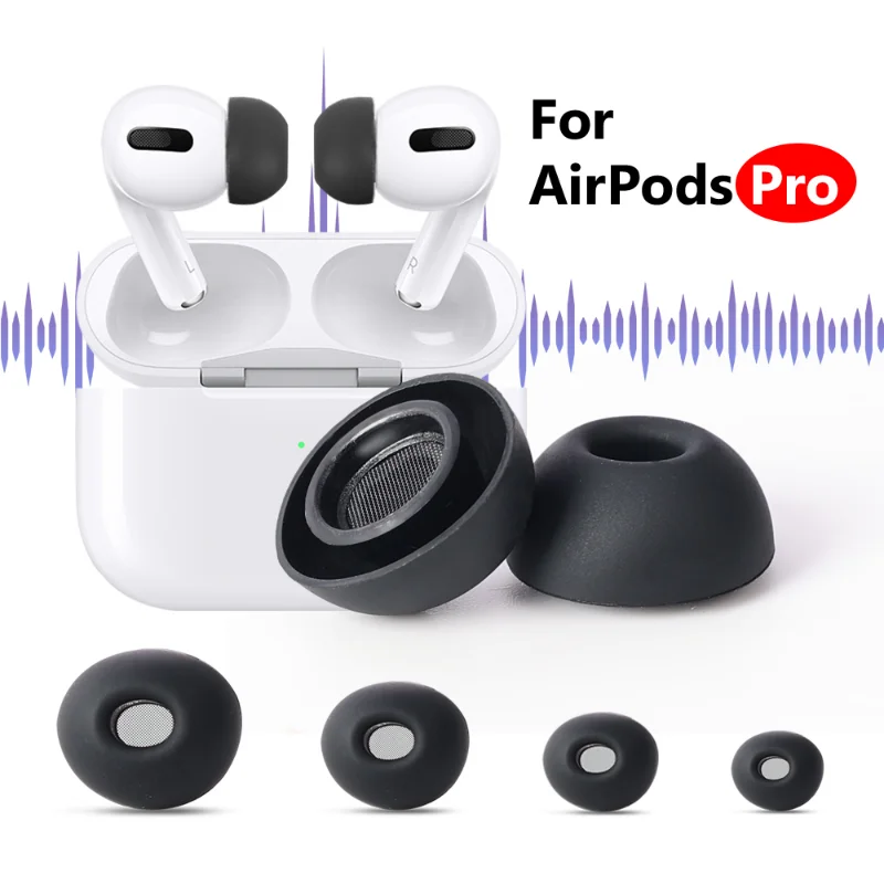 for Airpods Pro 1/2 Soft Silicone EarTips Protective Earbuds Cover Noise Reduction Hole Ear-pads for Apple Air Pods Pro