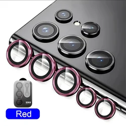 Premium Metal Camera Lens Protector Glass for Full Coverage Protection (Red)