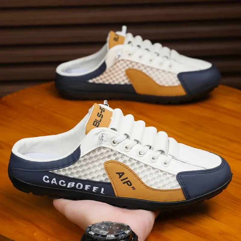 003 half shoes beige