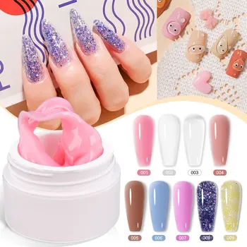 15g Gel per estensione unghie solido Gel UV per fototerapia a mano antiaderente Gel per costruzione rapida Suggerimenti per unghie Nail Art Prolunga gel Smalto per unghie