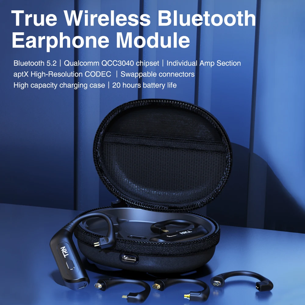 TRN BT30 APTX Wireless Bluetooth 5.2 HIFI Earphone 2PIN/MMCX Connector  Replaceable plug Ear Hook For TRN Kirin Xuanwu MT3