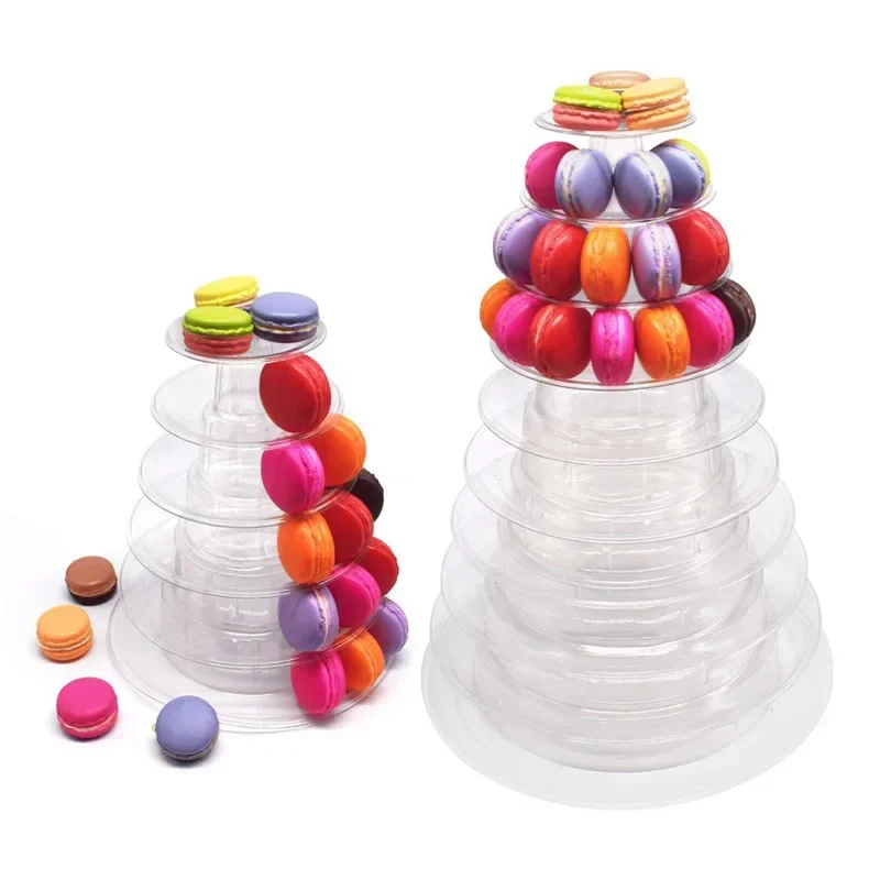 Macaron Display Stand Fondant Cake Stand Plastic Tray Cupcake Tower Rack Wedding Birthday Cake Decoration Accessories Bakeware