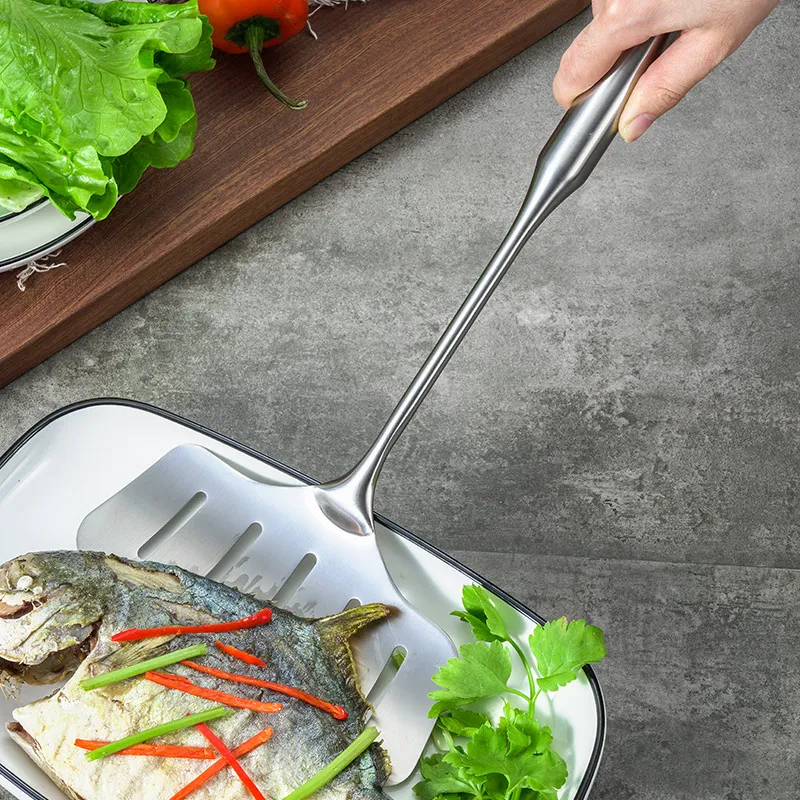Stainless Steel Cooking Utensils Kitchen Shovel Fish Turner Soup Spoon Pasta Server Strainer Cooking Tools Cookware