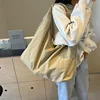 Solid Color Textured Draped Tote Bag for Women Large Capacity Shoulder Bag Versatile Lady Bags Shopping Bag 1
