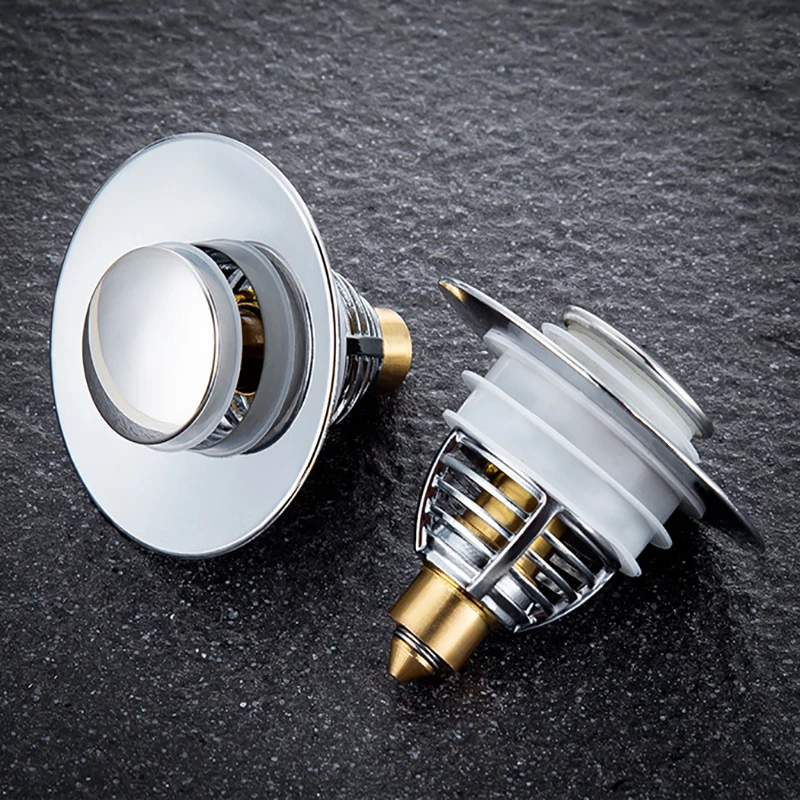 Universal Stainless Steel Pop-Up Bounce Core Basin Drain Filter Hair Catcher Shower Sink Strainer Bath Stopper Bathroom Tool drain filter basin drain stopper bathroom sink plug washbasin drain plug drain strainer bathroom sink stopper hair catcher stopper basin sink drain