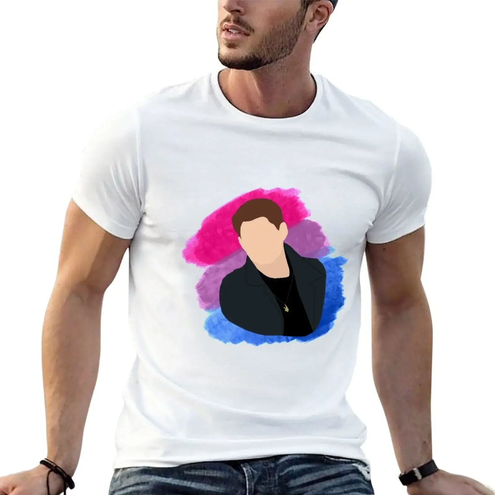 

Dean Winchester Bisexual Flag T-Shirt customizeds quick drying plain men clothings