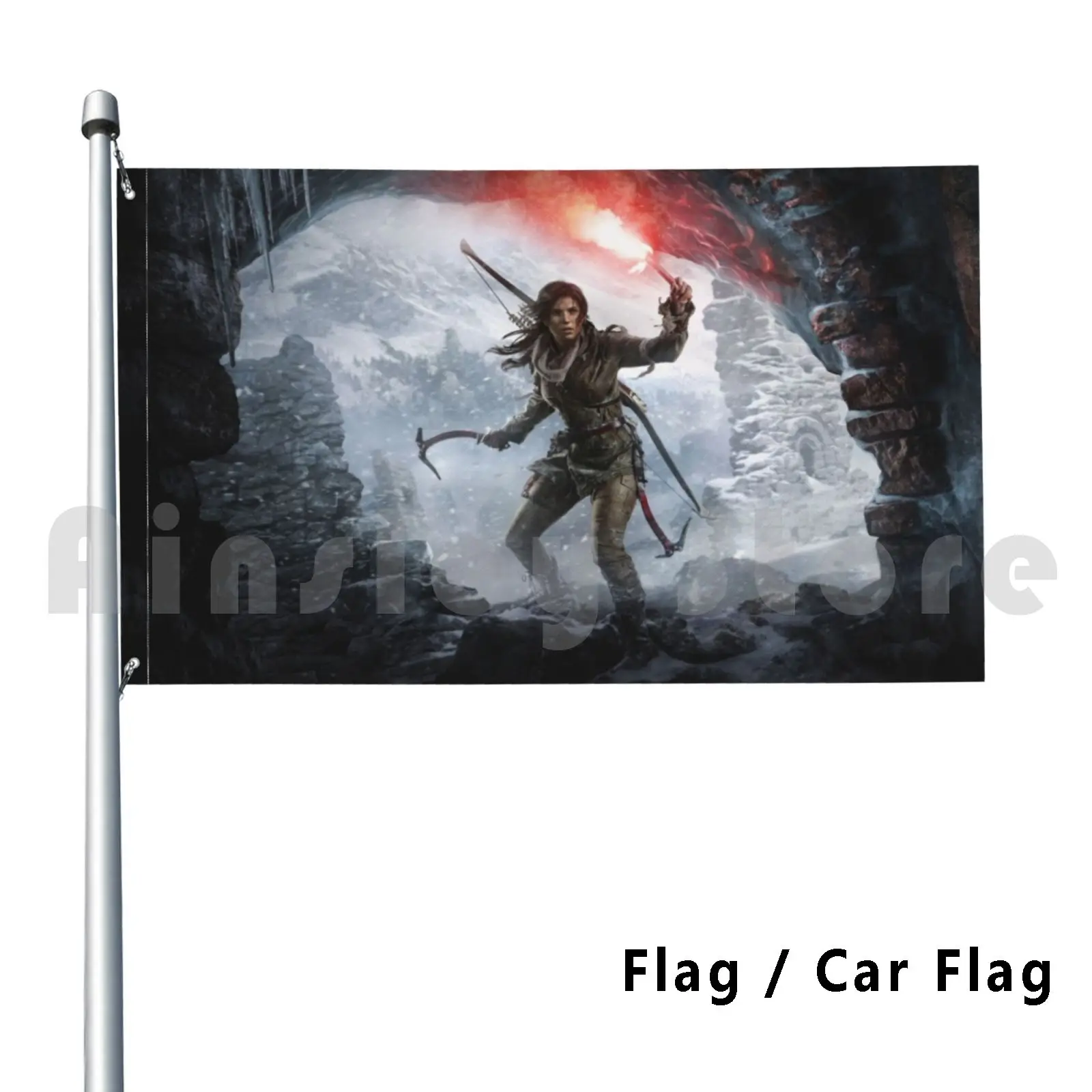 Rise Of The Tomb Raider Outdoor Decor Flag Car Flag 231 Gamer Girls Videogioco Fanatici Tomb Raider Definitivo