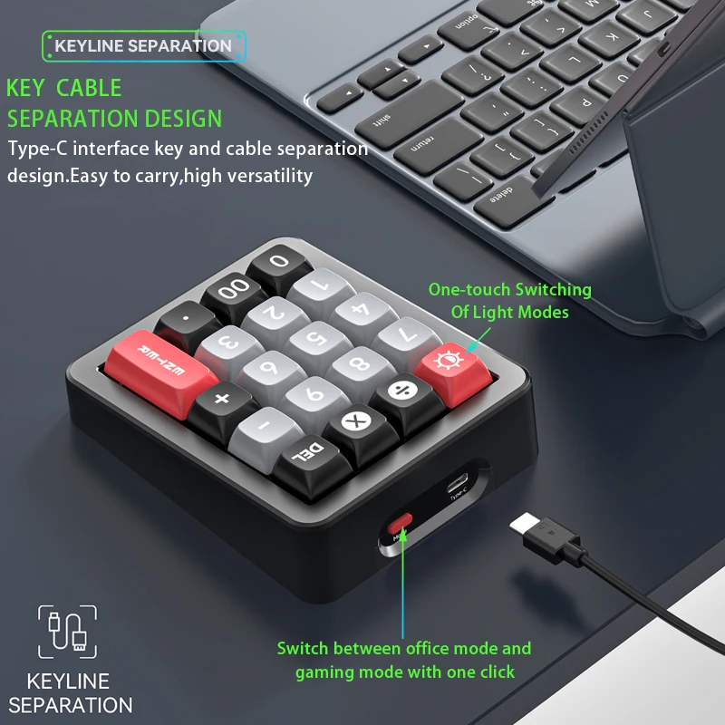 매크로 프로그래밍 커스텀 미니 키보드, USB 인터페이스, 레드 축, 올 알루미늄 합금 바디 스위치, 핫 스왑 가능, 게임, 사무실용, K812