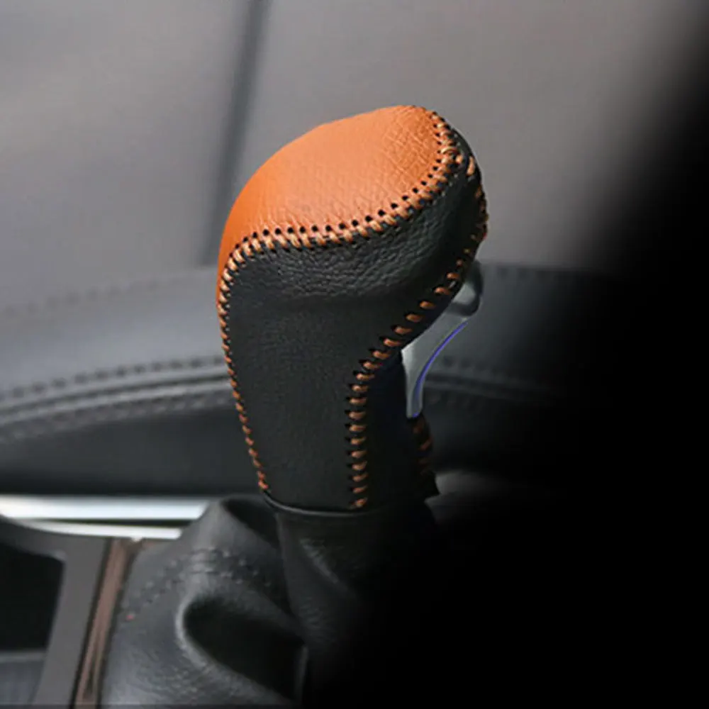 Genuine Leather for Volkswagen VW Tiguan L MK2-Car Gear Head Shift Knob Cover Gears Collars Car-styling