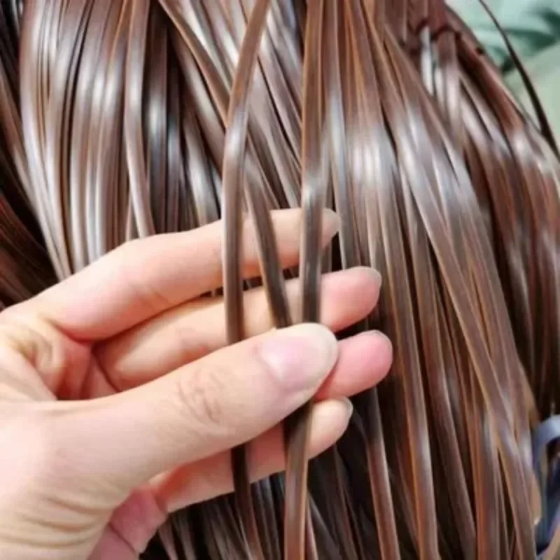 500g Meters PE Gradient Flat Synthetic Rattan Material Roll Handmade Weaving Rope Repair Furniture Bed Sofa Chair Table Bask