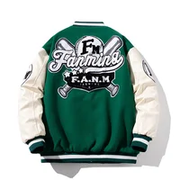 Winter Letter Baseball Jacket for Men & Women | Thick Warm American Varsity Jacket with Leather Sleeves | Hip Hop Patchwork Coat - Image 6