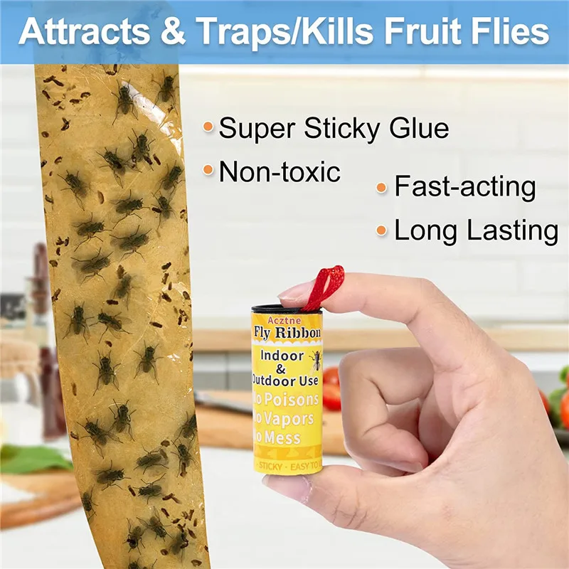 Fly Strips Fly Ribbon Sticky Fly Traps 16pcs Fly Strips Indoor