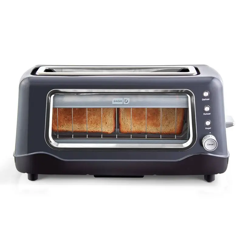 Long Slot Toaster for Even Toasting of Various Bread Types