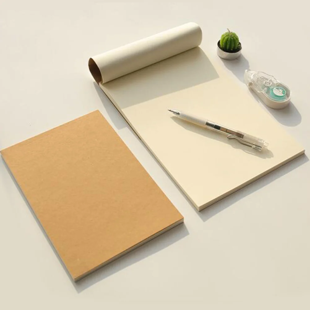 

Kraft Paper Notebook Blank Inner Notebook Pocketbook First Draft Book Notepads Book School Supplies for Writing Drawing (S