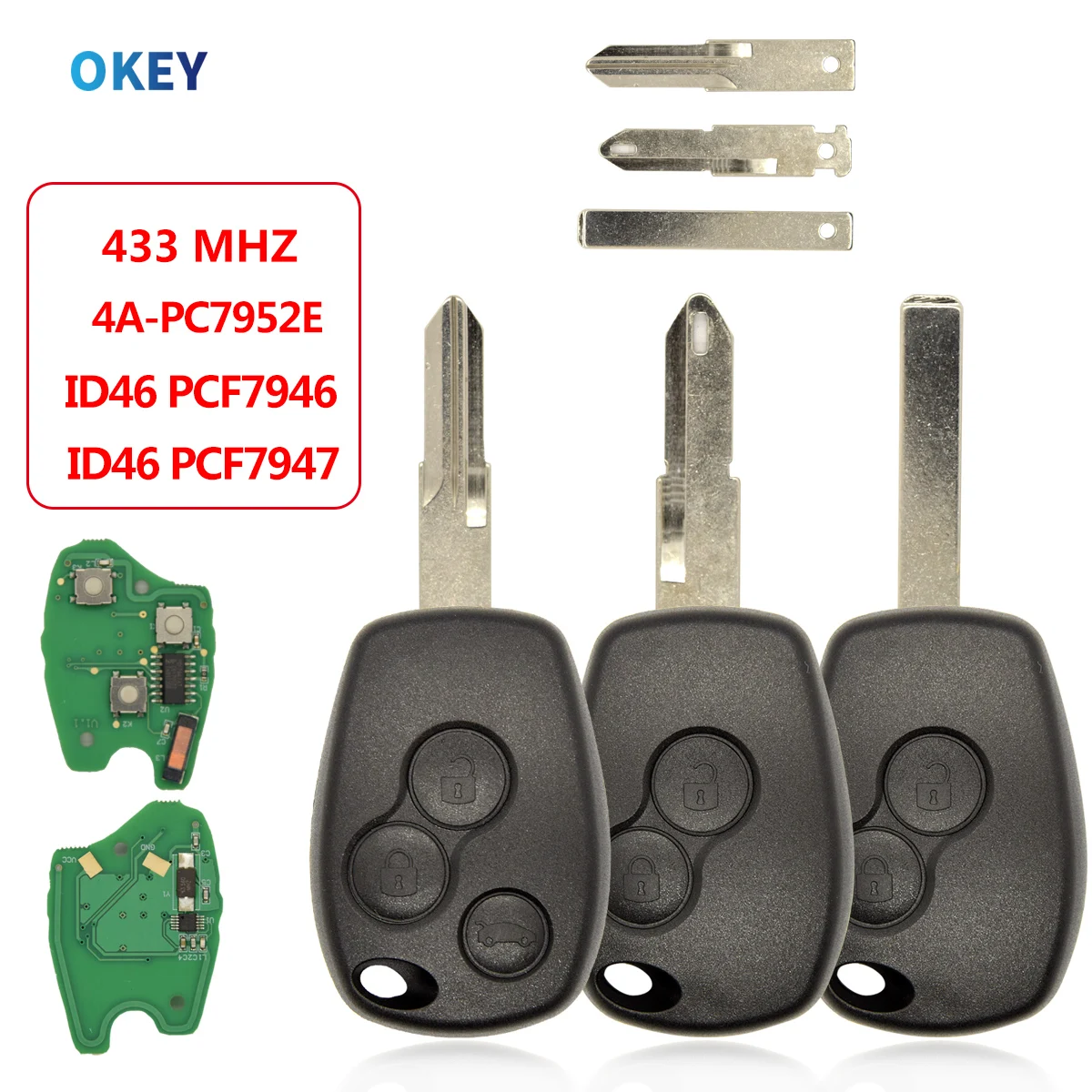 Chiave/Telecomando Per Renault Trafic Vivaro Primastar Movano Dacia 433mhz Pcf7946 7947 4a Chip 2 Pulsanti - Renault 8 Chiave/Telecomando Per Renault Trafic Vivaro Primastar Movano Dacia 433mhz Pcf7946 7947 4a Chip 2 Pulsanti - Renault - S33b864d50530414f9acfa6be02599025P