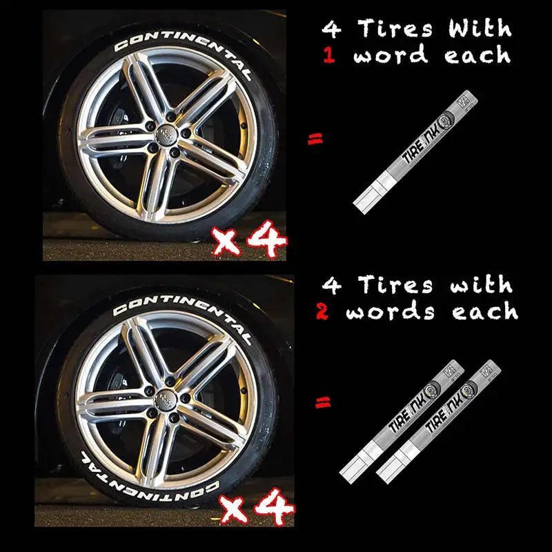 Car Tire Graffiti Paint Pen Waterproof Non-Fading Tire Paint Pen Non-toxic Durable Marker Auto Tyre Letters Repair Pens