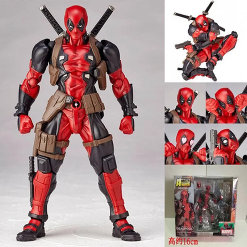 

Marvel X-men Yamaguchi Deadpool Action Figure Toys Model Variant Movable Joint Dead Pool Accessories Statue with Weapons Gifts