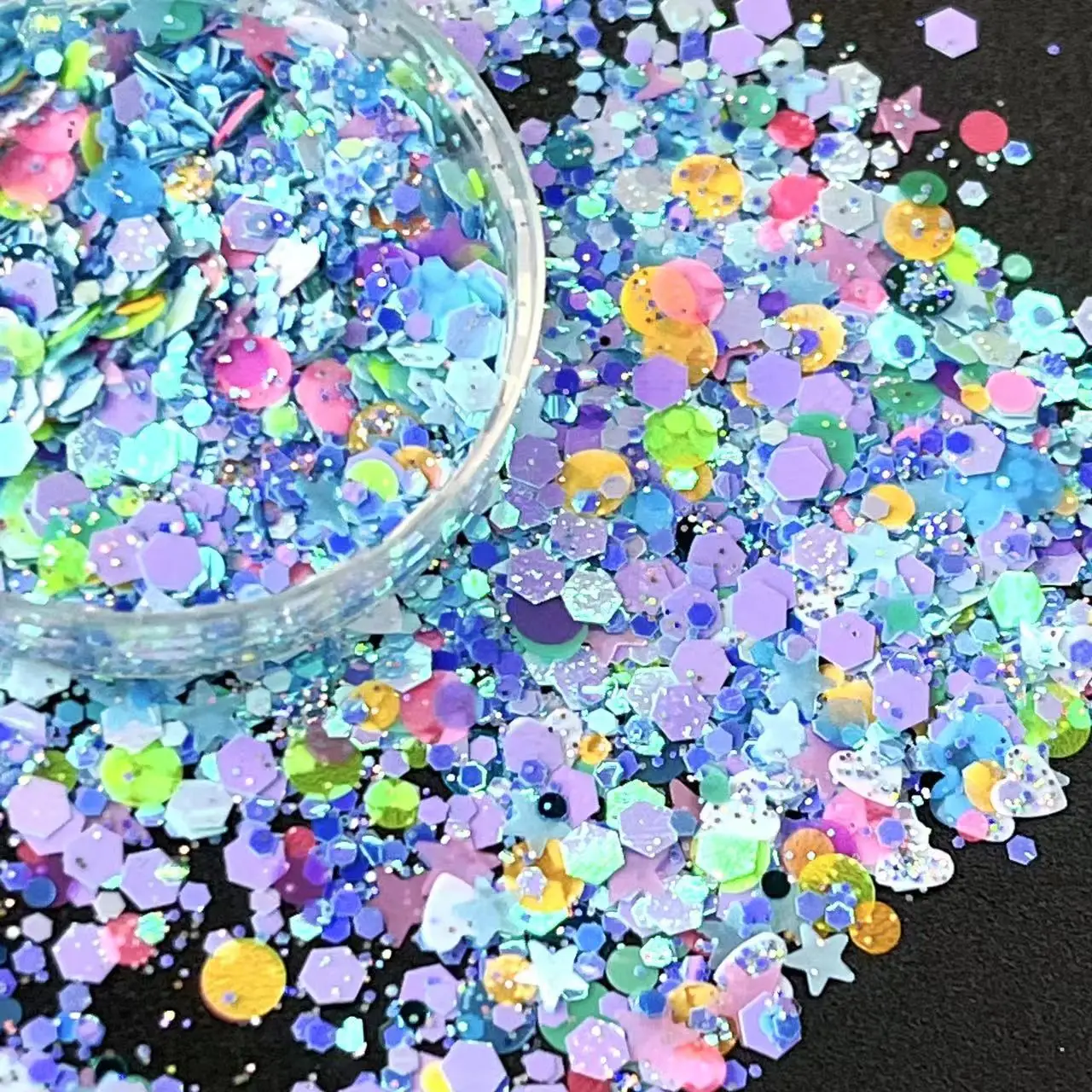 

50g Glitter Epoxy Resin Filling Rainbow Filler DIY Mix Star Heart Candy Color Sequins For Slime Jewelry Making Nail Tumbler Cup
