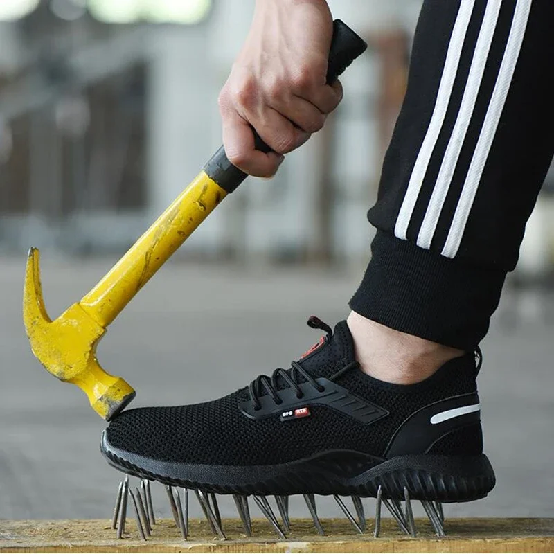 Werk Veiligheidsschoenen Anti-Smashing Stalen Teen Punctie Proof Constructie Lichtgewicht Ademende Sneakers Laarzen Mannen Vrouwen Luchtlicht