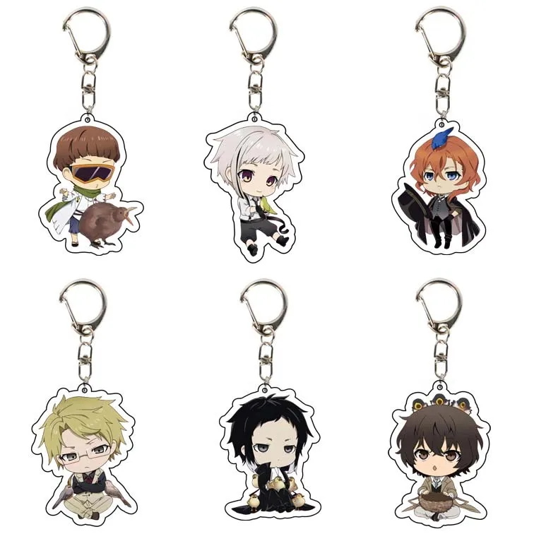 

Japan Cartoon Anime Bungo Stray Dogs Keychain Acrylic Double Sided Transparent key Chain Ring Accessories Jewelry For Fans Gift