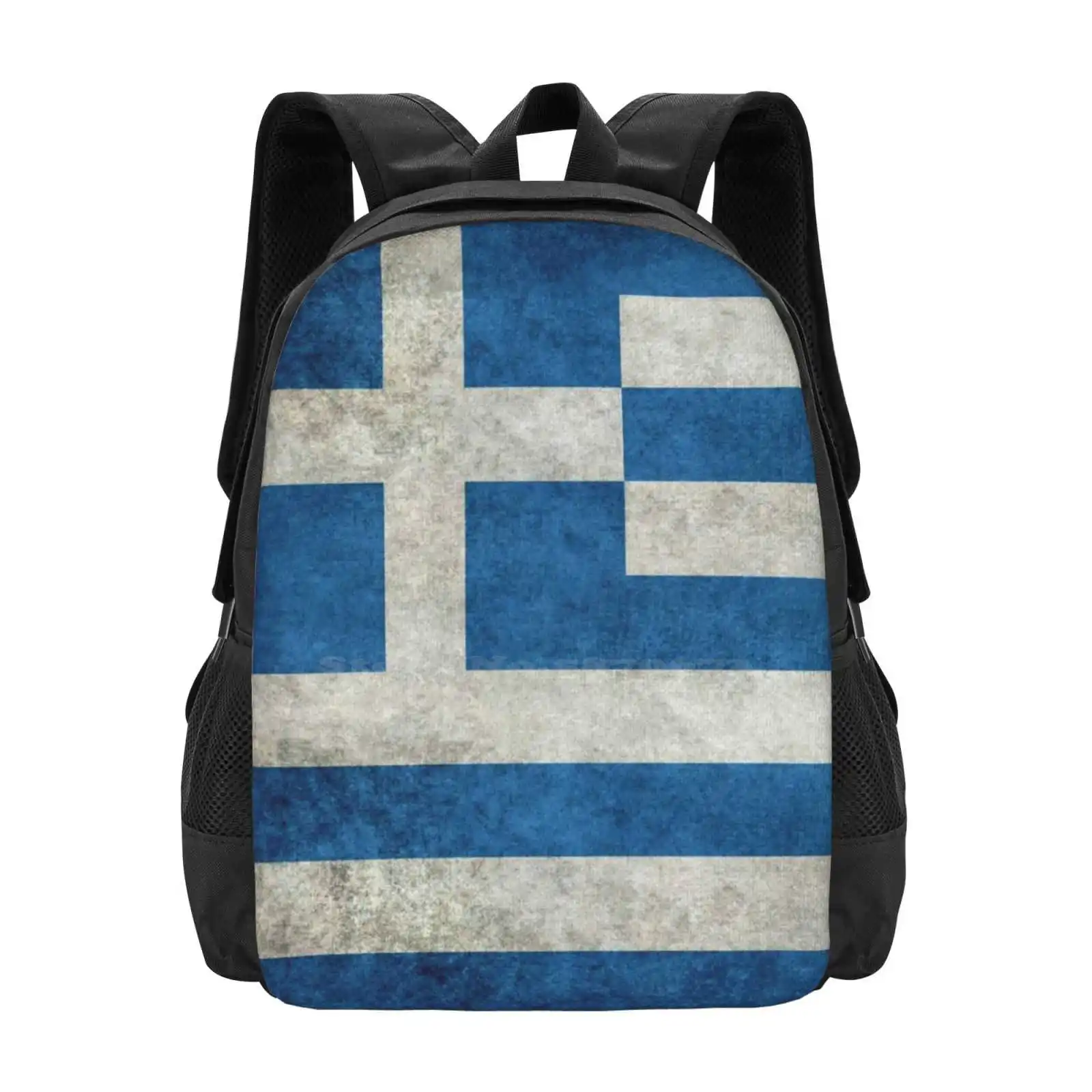 

Винтажный рюкзак с флагом Греции для мужчин и женщин, Подростковый крестообразный ранец в стиле ретро с национальным и греческим флагом белого цвета