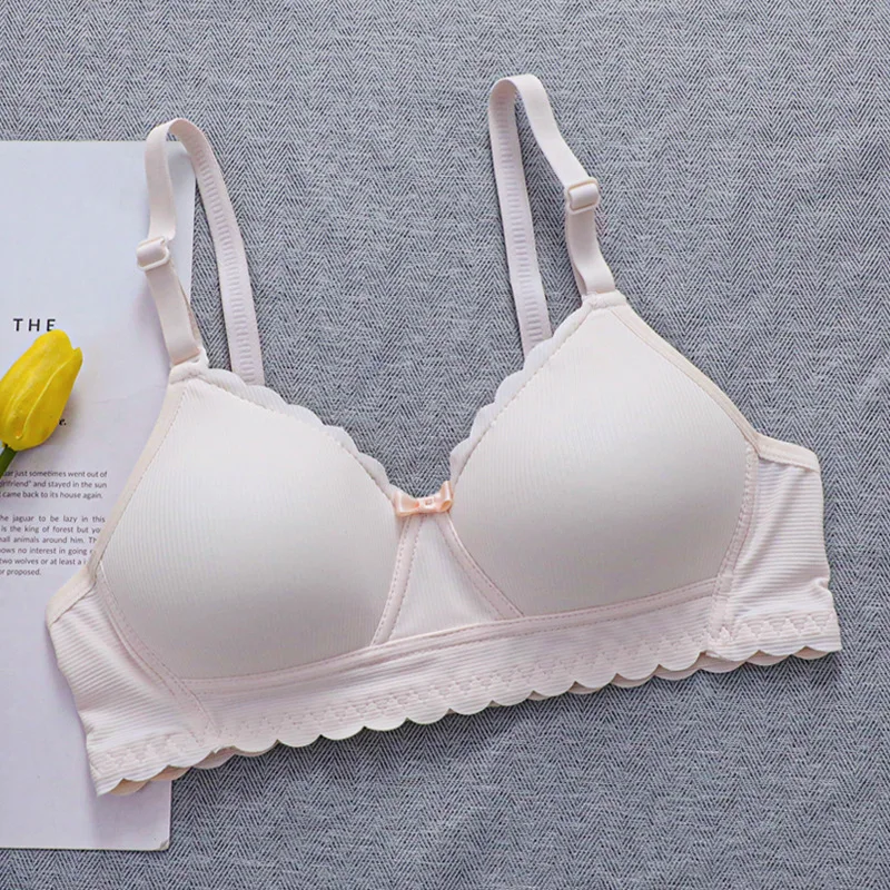 New Thin Wireless Bra Girl Bra Gather Adjustable Lace Bow Student Comfortable Girl Teenage Girls Clothing 14 16 18 Years