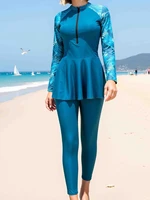 Front Zipper Surfing Swimsuit Dress & Beach Pants 2026 Women 2-Piece Sun Protection Swimwear Female Sport Diving Swimming Suits - Image 4