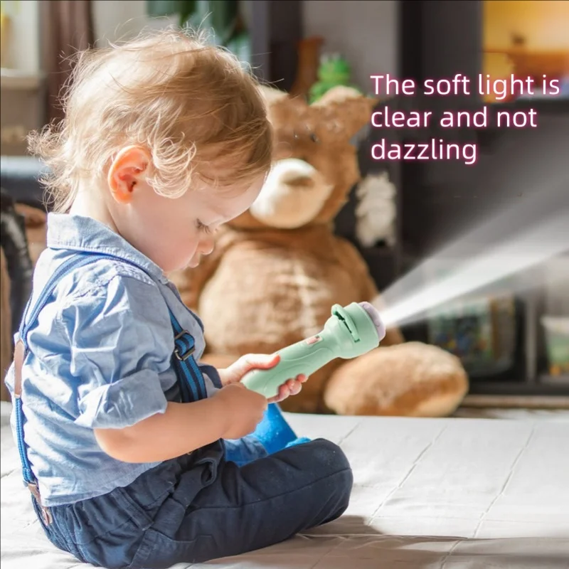 Projector Flashlight Early Education Educational Development Toy Children's Enlightenment Luminous Toy Cartoon Pattern Projector