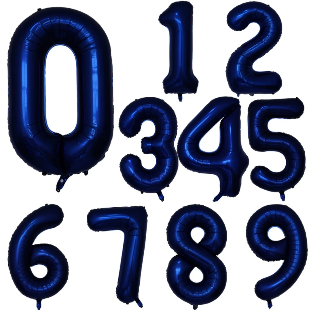 40 Zoll dunkelblauer Zahlenfolienballon 0-9 Digitale Globos Kindergeburtstag Party Dekoration Babyparty Spielzeug Kinder Abschlussgeschenke