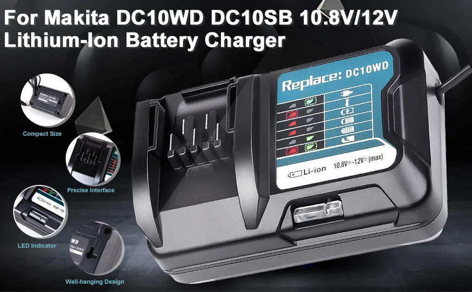 DC10WD BL1015 Battery Charger Replace for 10.8V 12V BL1016 BL1021B BL1041B FD05