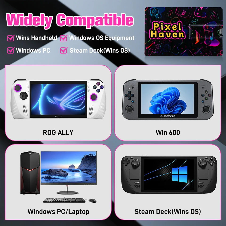 JMachen Pixel Haven Card U Disk with 15876 Games Retro Video Game