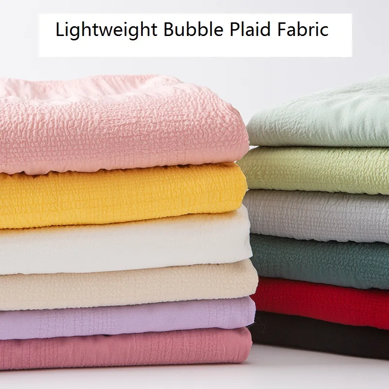 

150 см * 50 см стрейчевая пузырьковая клетчатая шифоновая ткань летняя плиссированная дышащая юбка рубашка Топ свежие полосы «сделай сам» Одежда швейная ткань