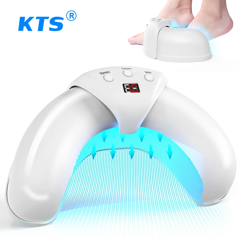 Nail Fungus Remover KTS Semi-arc Nail Fungus Laser Device 12x470nm 6x910nm Cure Onychomycosis Toenail Fingernail Fungal Therapy Time display 2000mA
